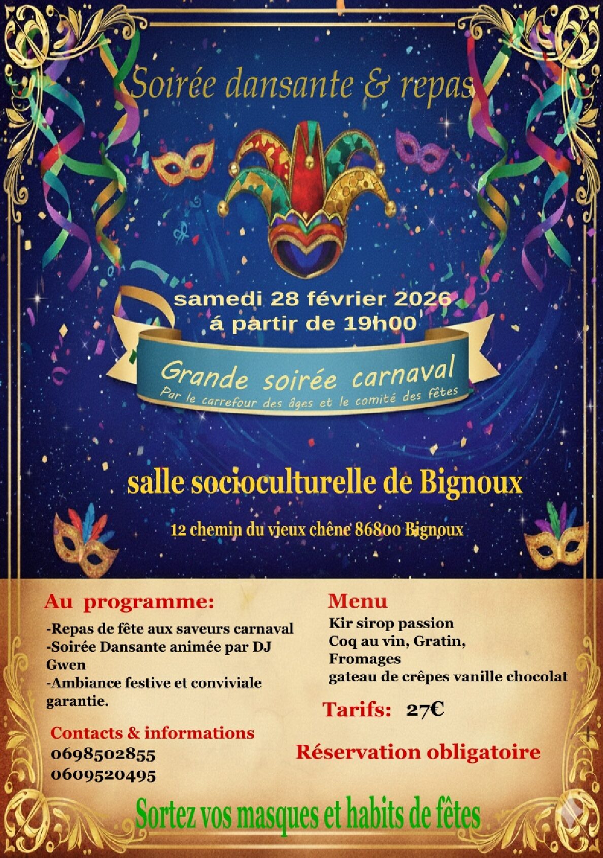 flyers soiree carnaval